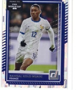 This card is a 2026 Panini Donruss Road to FIFA World Cup featuring Randal Kolo Muani for France.