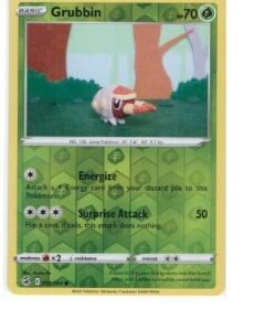 Grubbin Pokémon card from the Fusion Strike set, numbered 18/264 Reverse Holo