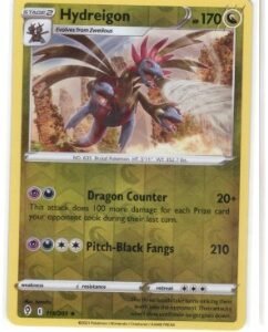 Hydreigon card (number 115/203) from the Sword & Shield - Evolving Skies expansion.It is a Rare Holo card