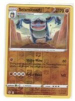Seismitoad from the Pokémon TCG: Sword & Shield—Evolving Skies set.Card Number: 090/203Rarity: RareVariant: Reverse Holofoil