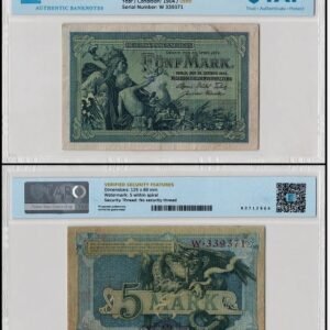 Germany 5 Mark, 1904, P-8, Used, TAP Authenticated