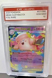 MEGA CLEFABLE EX RARE FOIL Pokemon 2026 Card GRADED 10 MINT TCG CCG